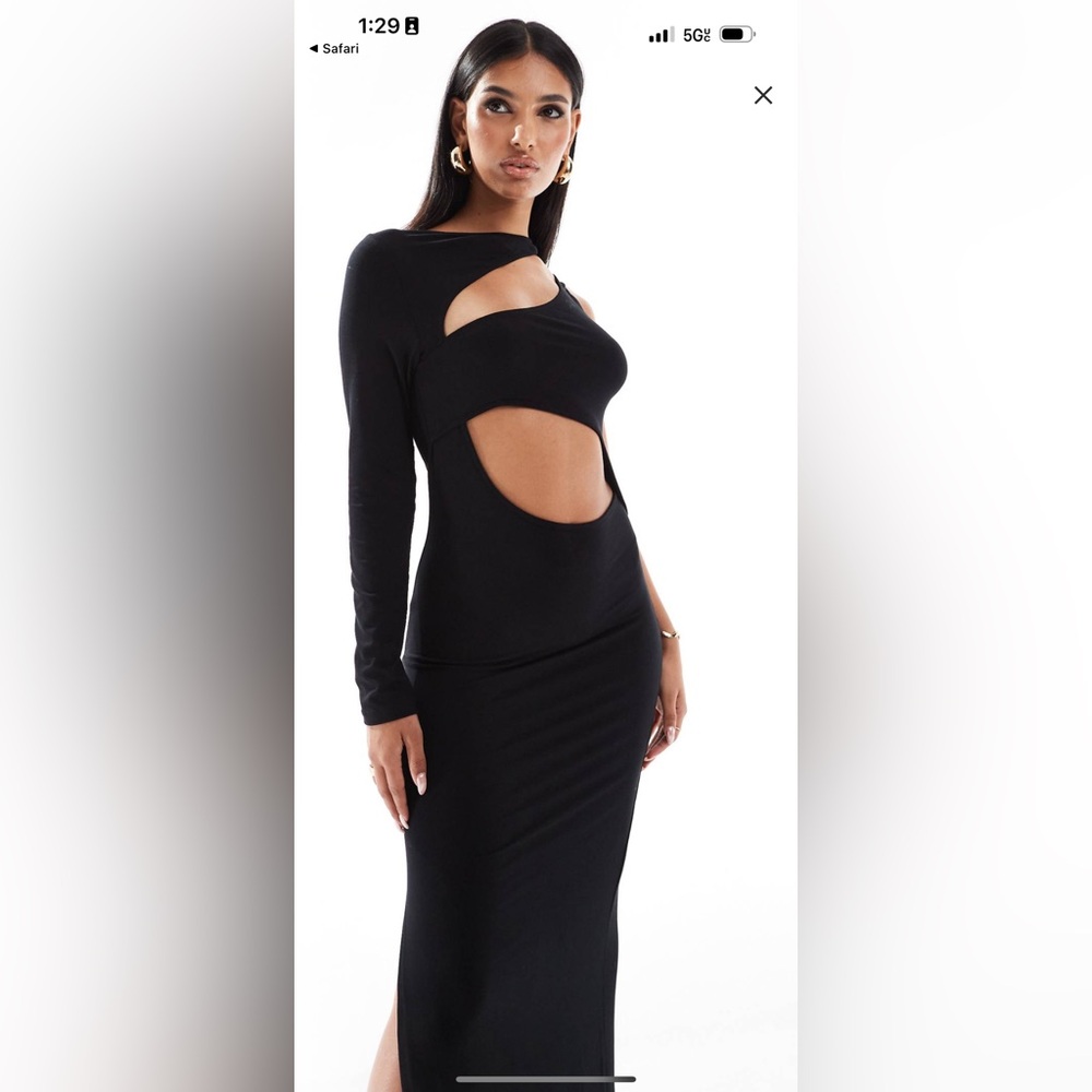ASOS Design Black Cut-Out Maxi Dress - Picture 2 of 5